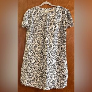 LOFT Black and White Print Floral Dress